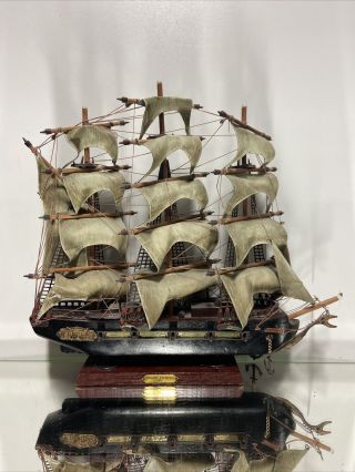 Vtg.  Wooden Fragata Espanola 1780 Tall Model Ship 16 "
