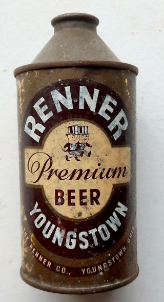 Vintage Renner Premium 12 Oz Cone Top Beer Can 181 - 25 - Youngstown,  Ohio