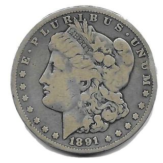 Vintage 1891 - Cc Carson City Morgan Silver Dollar One $1 U.  S.  A.  1 Million Minted