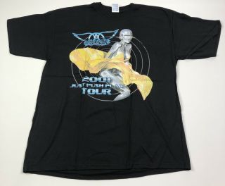 Vtg Aerosmith Just Push Play 2001 Tour T - Shirt Size Xl Concert Tee Black Rare
