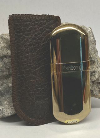 Vintage Collectable Marlboro Brass Cigarette Lighter No.  6,  Case & Paperwork