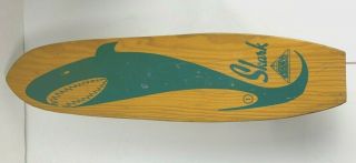 Nash Blue Shark Vintage Wooden 22 Inch Sidewalk Skateboard Metal Wheels 1960s
