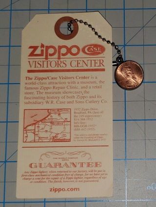 Scarce Zippo Click Club - The Cent Never Spent With Penny & Chain Zcvc& Museum