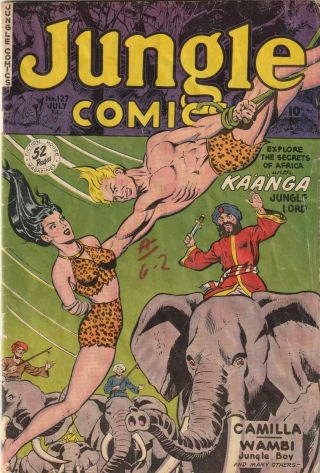 Books Comics Magazines.  Jungle Comics 127.  1950.  Fiction House.  Gga.