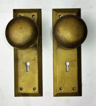 Antique Vintage Mission Style Set Backplates & Door Knobs