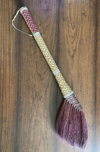 Vintage Berea College Kentucky Handmade Turkey Fantail Broom 26” Hearth Whisk