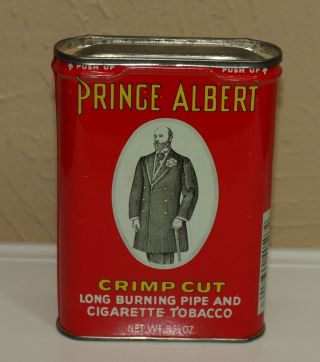 Prince Albert Crimp Cut Pipe Tobacco 1 1/2 Oz Advertising Metal Tin Empty