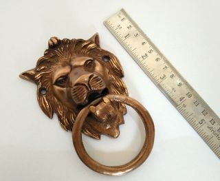 Door Knocker Vintage Big Lion Face Shape Antique Finish Handmade Brass Door Knob