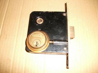 Barrows Mortise Lock - 5 3/4 " Brass Face Double Cylinder Reversible Latch