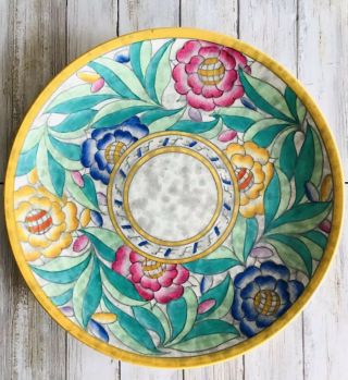 Rare Vintage Signed Charlotte Rhead Crown Ducal Persian Rose Large Wall Charger
