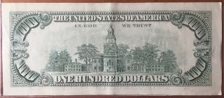 1990 $100 One Hundred Dollar Bill Federal Reserve Bank Note - Vintage Old Money 2