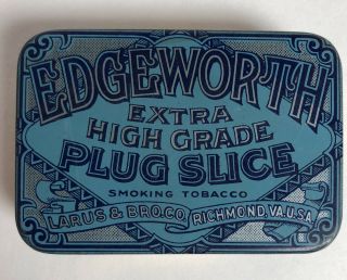 Vintage Edgeworth Pocket Pipe Cigarette Tobacco Tin Box Richmond Va