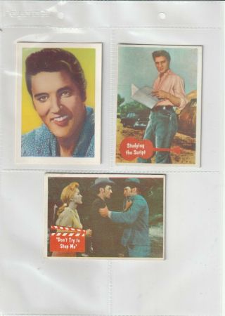 3x 1950 Gum Cards Elvis Presley Film Star 2 Cards Hollywood Cinema (f135)