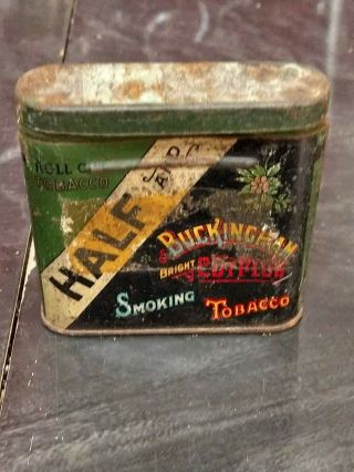 Vintage Collectible Lucky Strike Half And Half Pipe Smoking Tobacco Empty Tin