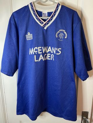 Glasgow Rangers 1990/92 Vintage Football Shirt Adults 42 - 44 Xl Admiral