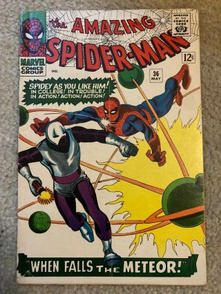 Spider - Man 36 Marvel Comics 1966 1st App Looter Meteor