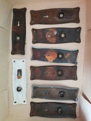 8 Antique Victorian Eastlake Door Knob Backplates From 1880s/90s Chicago House