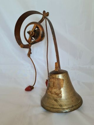 Antique Servants / Butler / Maids Mechanical Brass Bell - Sound