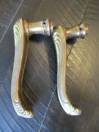 Set Vintage / Antique Brass Door Knobs Levers Handle Ornate