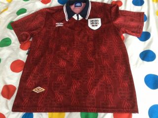 Adult Vintage England Away 1993 Football Shirt Xl Vgc 93 Umbro