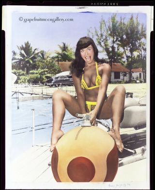 Bunny Yeager Estate Pin - Up Color Proof Negative Bettie Page Funland Amusement Nr