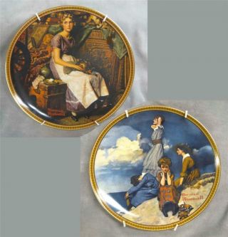 2 Norman Rockwell Rediscovered Women Collector Plates By Knowles 1 2 In Series
