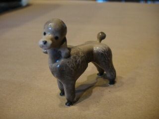 Vintage Tiny Porcelain Standard Poodle Dog Figurine 1.  75 " Tall 1.  75 " Long