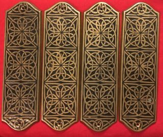 4 Ornate Brass Door Push Plate - Architectural Salvage