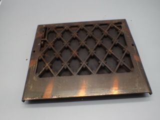 Ornate Antique Cast Iron Victorian Floor Wall Vent Grate Register Louvered 2