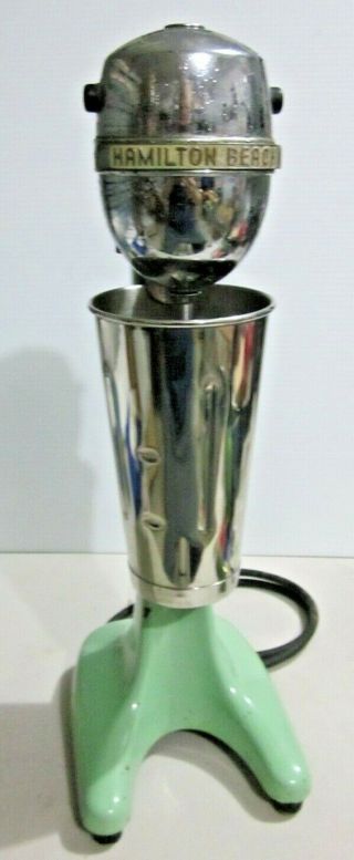 Vintage Hamilton Beach Drink/milkshake Mixer Jade Green - Fine - Ss Cup