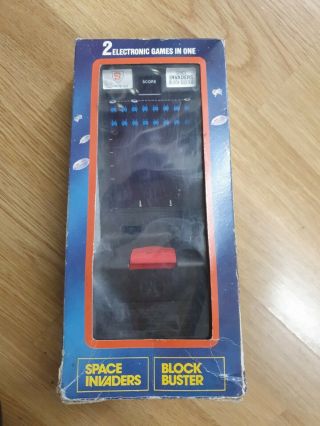 Vintage Sinitron Space Invaders & Block Buster Electronic Handheld Game V Rare