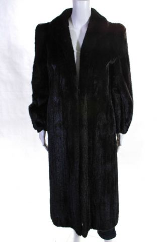Designer Vintage Womens Mink Fur Coat Black Brown Size Small
