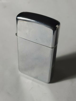 Vintage Zippo Slim Silver Tone Lighter Blank Monogram