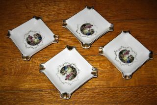 Set Of 4 Small Vintage Porcelain Ashtray Set Stackable Made In Japan