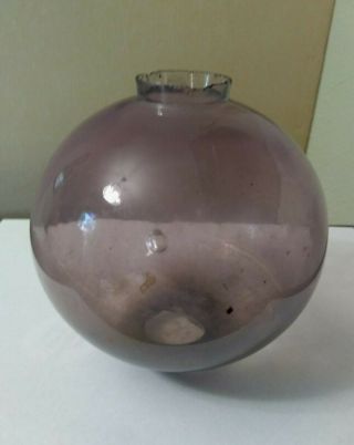 Antique Old Amethyst Purple Glass Lightning Rod Ball Globe - 5 "