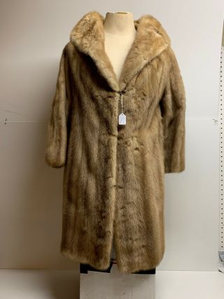 Vintage Pastel Brown Mink Fur Coat Size Medium (k1)