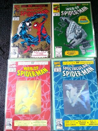 30th Anniversary Spider Man Comics 375,  189,  90 And 100