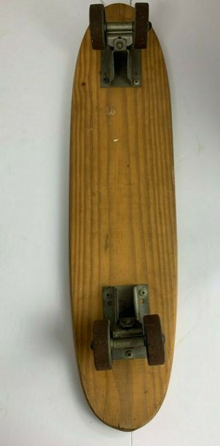 Nash Fifteen Toes Vintage Wooden 24 inch Sidewalk Skateboard Metal Wheels 1960s 3