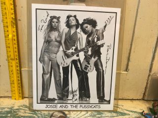 Josie And The Pussycats Autographed 8 X 10 Photograph Of All Three Bandmembers