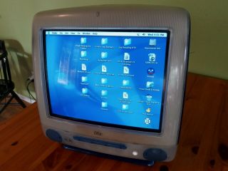 Vintage 2001 Apple iMac G3 Indigo/Snow 500 MHz Mac OS X M5521 Computer 2