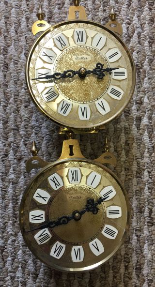 2 Vintage Haller Torsion Clock Parts Face And Mechanism