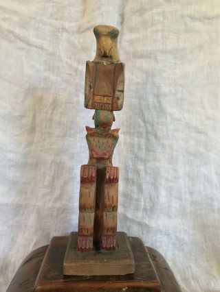 Old Vintage Hand Carved Wood Northwest Coast Native American Indian Totem