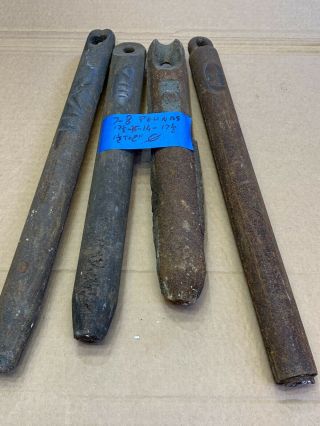 4 Antique Old Cast Iron Window Sash Weights 7 - 8 Pounds From 1900