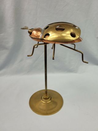 Copper And Brass Ladybug 9 " Table Top Weathervane