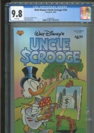 Walt Disney’s Uncle Scrooge 334 Don Rosa Barks Best Cgc Grade Near Mint/mint 9.  8