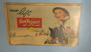Rare Vintage Cardboard Dr Pepper Sign 10 2 4 Clock Smart 31 3/4 In By 19 1/8 In