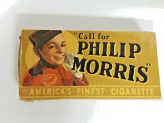 Vintage Phillip Morris Cigarette Empty Pack,  Call For Phillip Morris Slogan