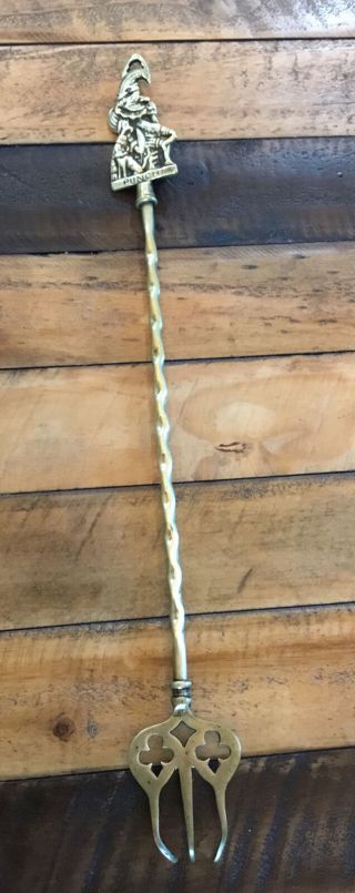 Vintage Fireplace Brass Toasting Fork: Punch (punch & Judy) 20” Long