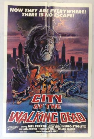 City Of The Living Dead Vintage 1980 One Sheet Horror Movie Poster