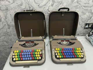 Vintage Typewriter Willy Scheidegger Princess Matic,  Coloured Keys